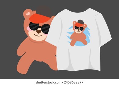 simple artwork of bear cute isolated on white background