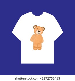 Simple artwork on teddy bear tshirt design templates