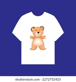 Simple artwork on teddy bear tshirt design templates