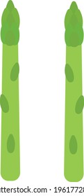 Simple Asparagus Clipart, diseño plano