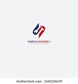 Simple assembly with equipment and like letter S