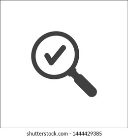Simple assessment logo on white. concept of finding violate of bill or invoice verify and customer choose feedback. simple flat modern logotype abstract graphic design isolated on background