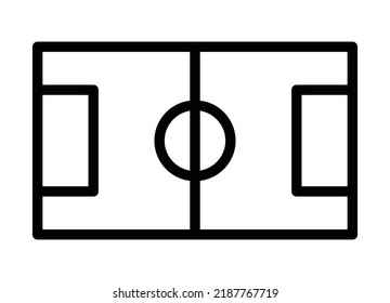 Simple association football soccer pitch or field vector icon for apps and websites