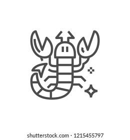 Simple astrology icon. Premium horoscope symbol.Zodiac vector illustrations. Line sorpio sign.