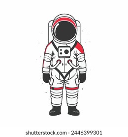 Simple Astronaut Design Vector for your work's logos, T-shirt merchandise, stickers, label designs, posters, greeting cards, and advertising for business entities or brands.