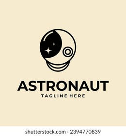 einfaches Astronautenraumlogo, Vektorsymbol, Design-Illustration