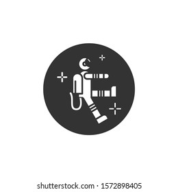 Simple astronaut icon flat design