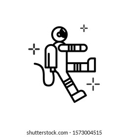 Simple astronaut icon flat design
