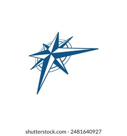 Simple asymmetrical compass logo design