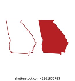 Esquema simple del mapa del estado de Atlanta