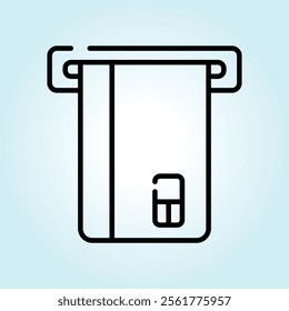 Simple ATM card insertion vector illustration.  Banking transaction icon.