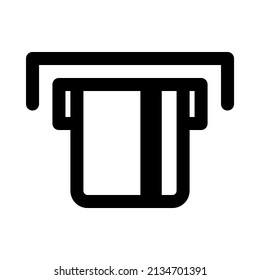 simple atm icon, editable stroke best used for web application or banner