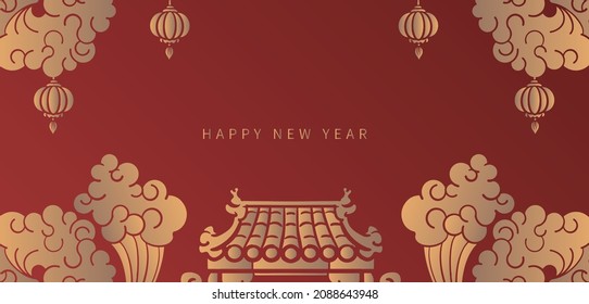 Simple and atmospheric background wall design of Chinese New Year activities