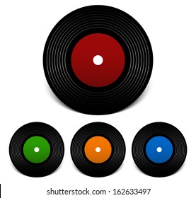 Simple atmospheric vinyl record vector illustration