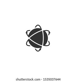 Simple atom icon flat design