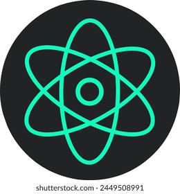 Simple atom line icon.  stock illustration