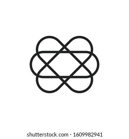 Simple atom line icon. Stroke pictogram. Vector illustration isolated on a white background. Premium quality symbol. Vector sign for mobile app and web sites.