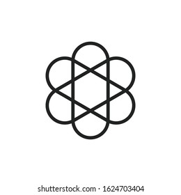 Simple atom line icon. Stroke pictogram. Vector illustration isolated on a white background. Premium quality symbol. Vector sign for mobile app and web sites.