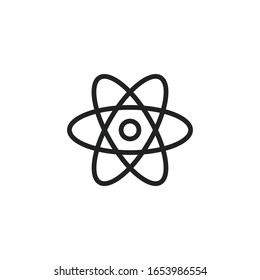 Simple atom line icon. Stroke pictogram. Vector illustration isolated on a white background. Premium quality symbol. Vector sign for mobile app and web sites.