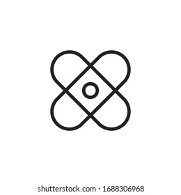 Simple atom line icon. Stroke pictogram. Vector illustration isolated on a white background. Premium quality symbol. Vector sign for mobile app and web sites.