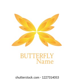 Simple and attractive butterfly wings logo with beautiful gradation colors