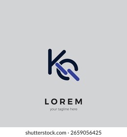 Un diseño de icono de logotipo de letra KQ Monogram inicial clásico simple y atractivo.