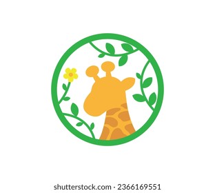 simple and attractive design of a giraffe head with flowers