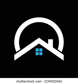 simple and attractive house building logo vector