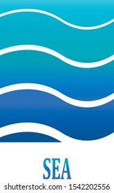 simple and attractive logo made with stylized sea waves