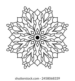 sencillo y atractivo diseño de mandala para colorear libro, fácil arte de mandala
