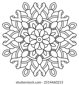 simple and attractive mandala design for coloring book, tattoo and henna design , mandala design for adults and kids coloring book
