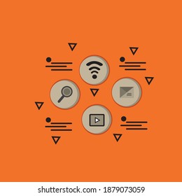 
diseño de iconos milenarios simple y atractivo.