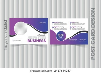 Simple and attractive modern business post card design template