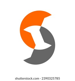 Simple and attractive orange and gray abstract logo