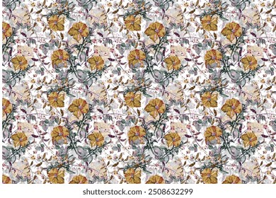 Simple, attractive pattern with small-scale flowers. Shabby chic millefleurs. Floral seamless background for textiles, book covers, manufacturing, wallpapers, printing, gift wrapping, and scrapbooking