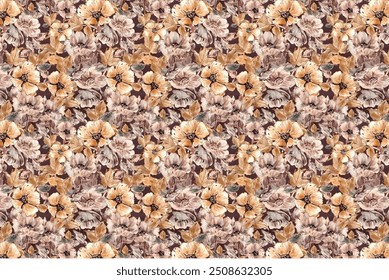 Simple, attractive pattern with small-scale flowers. Shabby chic millefleurs. Floral seamless background for textiles, book covers, manufacturing, wallpapers, printing, gift wrapping, and scrapbooking