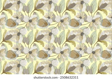 Simple, attractive pattern with small-scale flowers. Shabby chic millefleurs. Floral seamless background for textiles, book covers, manufacturing, wallpapers, printing, gift wrapping, and scrapbooking