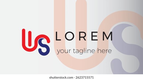 Simple and attractive red and blue WS letter logo vector.