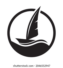 simple and attractive sailboat logo