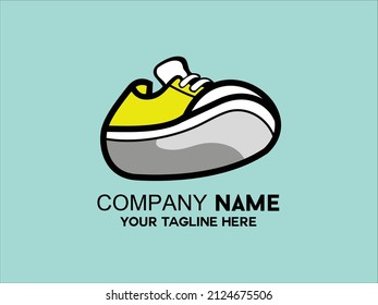 simple and attractive shoe design logo 