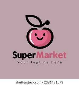 El logo de un supermercado sencillo y atractivo. Ilustración vectorial