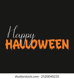 Simple y atractivo Vector feliz Halloween texto objeto gráfico para redes sociales cartel y Anuncio 