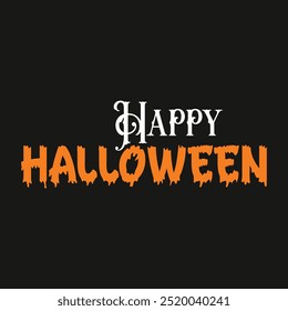 Simple y atractivo Vector feliz Halloween texto objeto gráfico para redes sociales cartel y Anuncio 