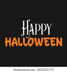 Simple y atractivo Vector feliz Halloween texto objeto gráfico para redes sociales cartel y Anuncio