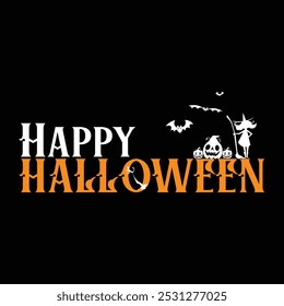 simple y atractivo objeto gráfico de texto de Halloween de Vector feliz para póster y Anuncio de redes sociales