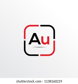 Simple AU initial Logo designs template, Vector illustration