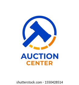 Simple Auction Hammer Logo Design