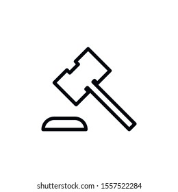 Simple auction line icon. Stroke pictogram. Vector illustration isolated on a white background. Premium quality symbol. Vector sign for mobile app and web sites.