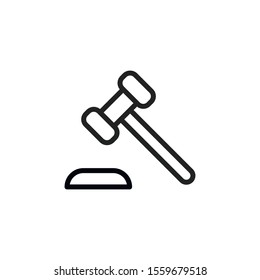 Simple auction line icon. Stroke pictogram. Vector illustration isolated on a white background. Premium quality symbol. Vector sign for mobile app and web sites.