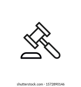 Simple auction line icon. Stroke pictogram. Vector illustration isolated on a white background. Premium quality symbol. Vector sign for mobile app and web sites.